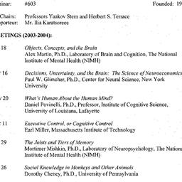 Schedules, Cognitive & ...