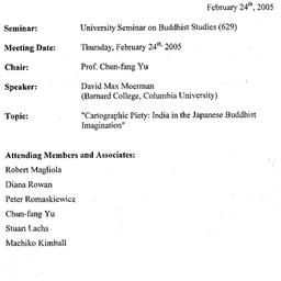 Minutes, 2005-02-24. Buddhi...