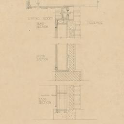 Living room bookcase sections