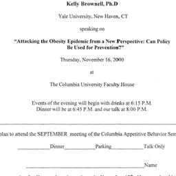 Announcements, 2000-11-16. ...