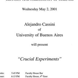 Announcements, 2001-05-02. ...