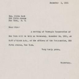 Board Meeting, 12/14/1921