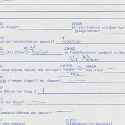 Western questionnaire, answ...