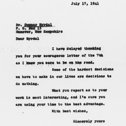 Letter from Frederick P. Ke...