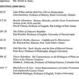 Schedules, Eighteenth-Centu...