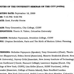Minutes, 2000-09-18. The Ci...