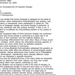Announcements, 2000-11-30. ...