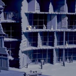 Model, detail of facade.