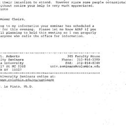 Correspondence, 2001-09-12....