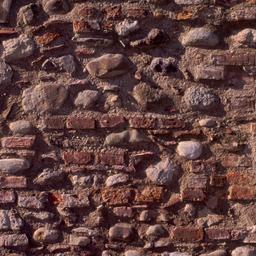Brick and stone wall, detai...