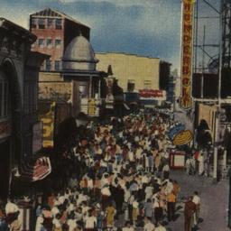 Picturesque Crowded Bowery,...