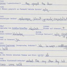 Western questionnaire, answ...
