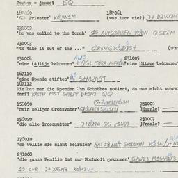 Western questionnaire, answ...