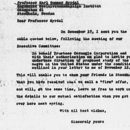 Letter from Frederick P. Ke...