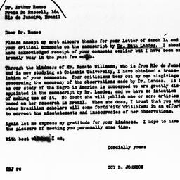 Letter from Guy B. Johnson ...