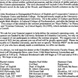 Announcements, 2000-11-16. ...