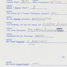 Western questionnaire, answ...