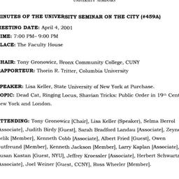 Minutes, 2001-04-04. The Ci...