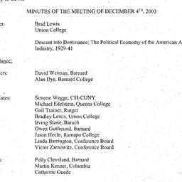 Minutes, 2003-12-04. Econom...