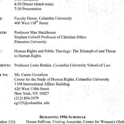 Announcements, 1996-10-08. ...
