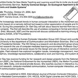 Announcements, 2004-10-21. ...