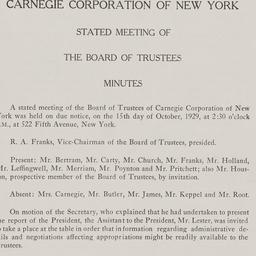 Board Meeting, 10/15/1929