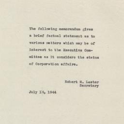 Robert M. Lester note regar...