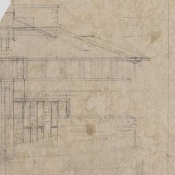 Southeast elevation, living...