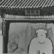 A rock carved seated Bodhis...