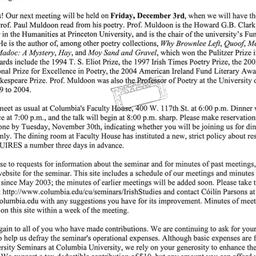 Announcements, 2004-12-03. ...