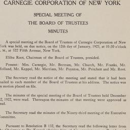 Board Meeting, 1/12/1923