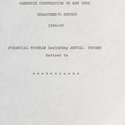 Treasurer's Report, 193...