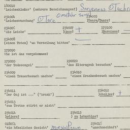 Western questionnaire, answ...