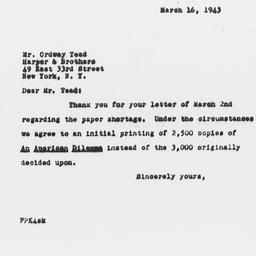Letter from Frederick P. Ke...