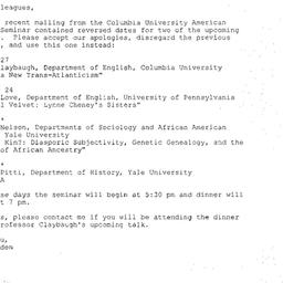 Correspondence, 2005-01-19....