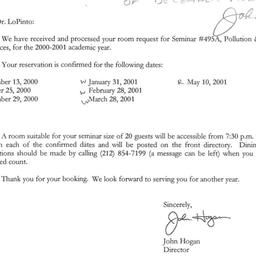 Correspondence, 2001-05-22....