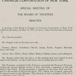 Board Meeting, 5/12/1937