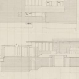 North elevation, section lo...