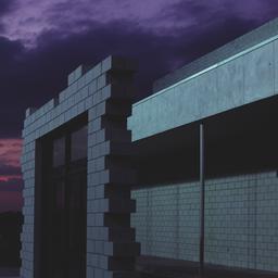 Exterior view, layered faca...