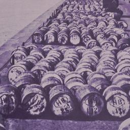Barrels on dock.