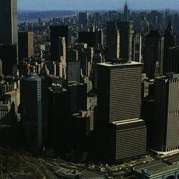 [Aerial view of bustling lo...