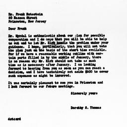 Letter from Dorothy Swaine ...