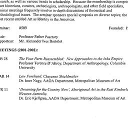 Schedules, Art of Africa, O...