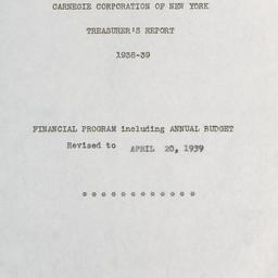 Treasurer's Report, 193...