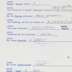 Western questionnaire, answ...