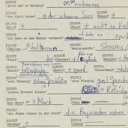 Western questionnaire, answ...