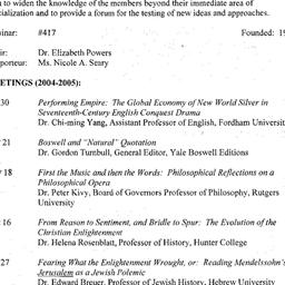 Schedules, Eighteenth-Centu...