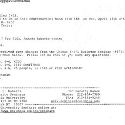 Announcements, 2005-02-23. ...