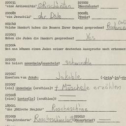 Western questionnaire, answ...