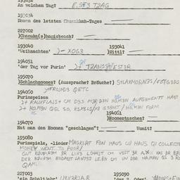 Western questionnaire, answ...